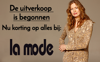 De opruiming is begonnen. Nu korting op alle kleding bij La Mode